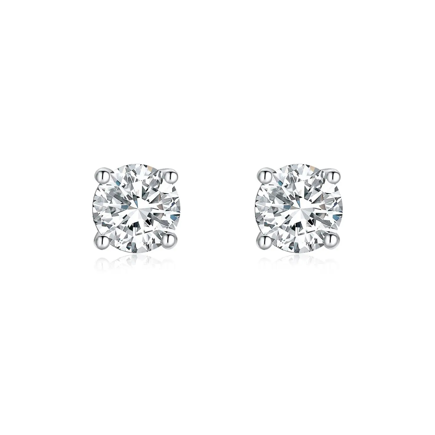 

NGIC/NGTC Certificated Lab Grow Diamonds Four Claw Classic Stud Earrings 18K White Gold Ear Jewelry