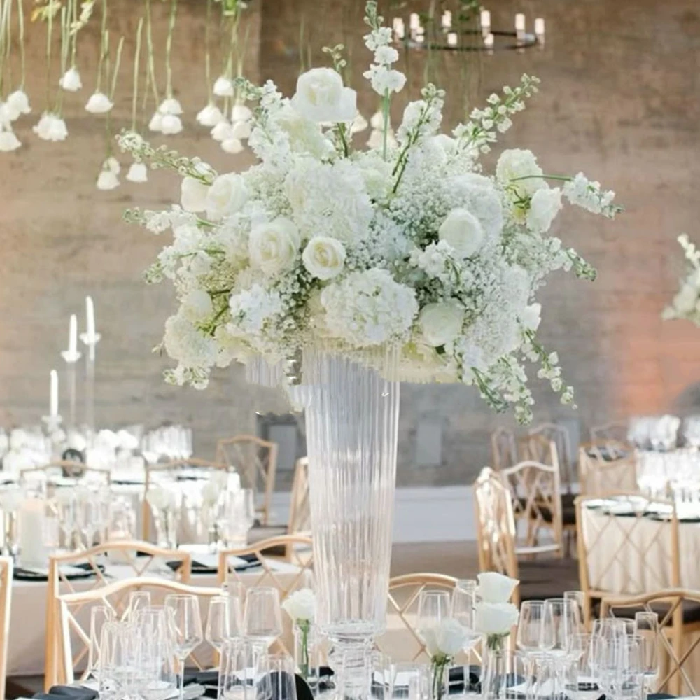 4-10pcs f30 Modern Transparent Glass Vase Table Ornament Flower Stand Wedding Decoration