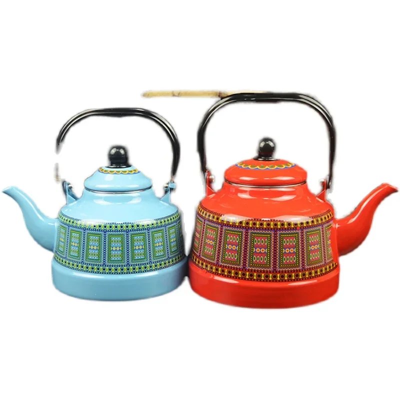 

delicate enamel Xinjiang boiling milk, stainless steel kettle, restaurant tea, induction cooker