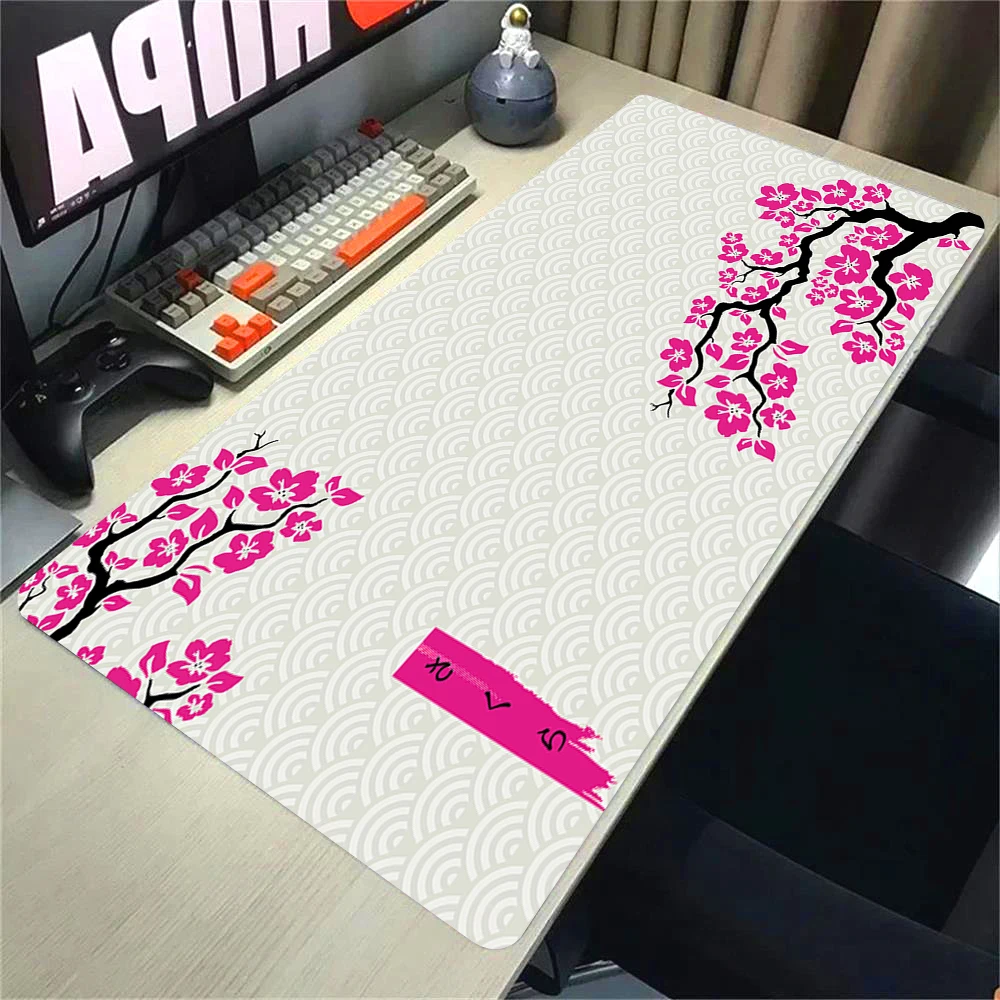 Sakura Japanese Cherry Blossom Mouse Pad Gaming XXL Home New HD Kawai  Mousepad XL keyboard pad Non-Slip Carpet Laptop Mice Pad