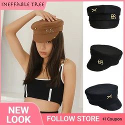 Y2K Brand Designer Newsboy Cap Earrings Hats for Women Sun Hat Letter Military Cap Visor Outdoor Unisex Sombreros De Mujer