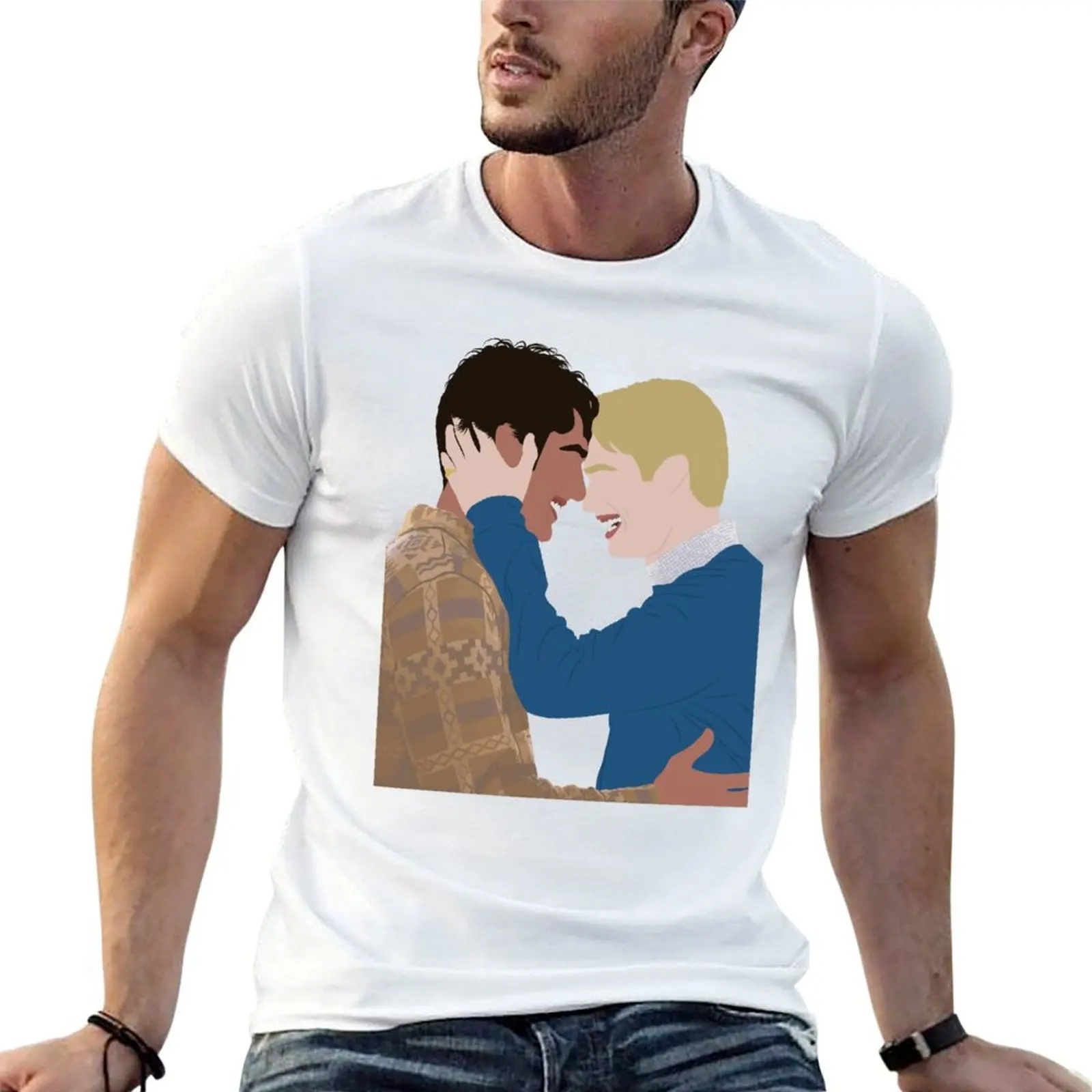 أليكس و هنري الأحمر والأبيض والأزرق الملكي تي شيرت رجل تي شيرت عالية الجودة الفاخرة العلامة التجارية تي شيرت مخصص تي شيرت مطبوع