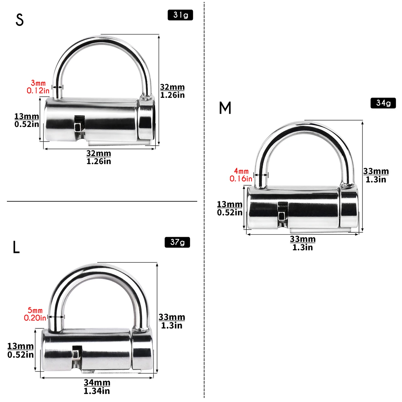 FRRK P.A. Metal Horizontal Piercing Lock Penis Restraint Sex Toys For Men Suits 3mm 4mm 5mm Penis Hole BDSM Sex Products Shop