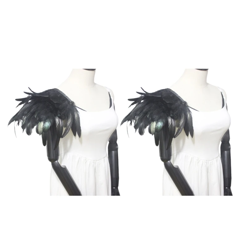 Epaulet Shoulder Pads Wing for Dance Stage Play Carnivals Gothic Evil Wing Costume