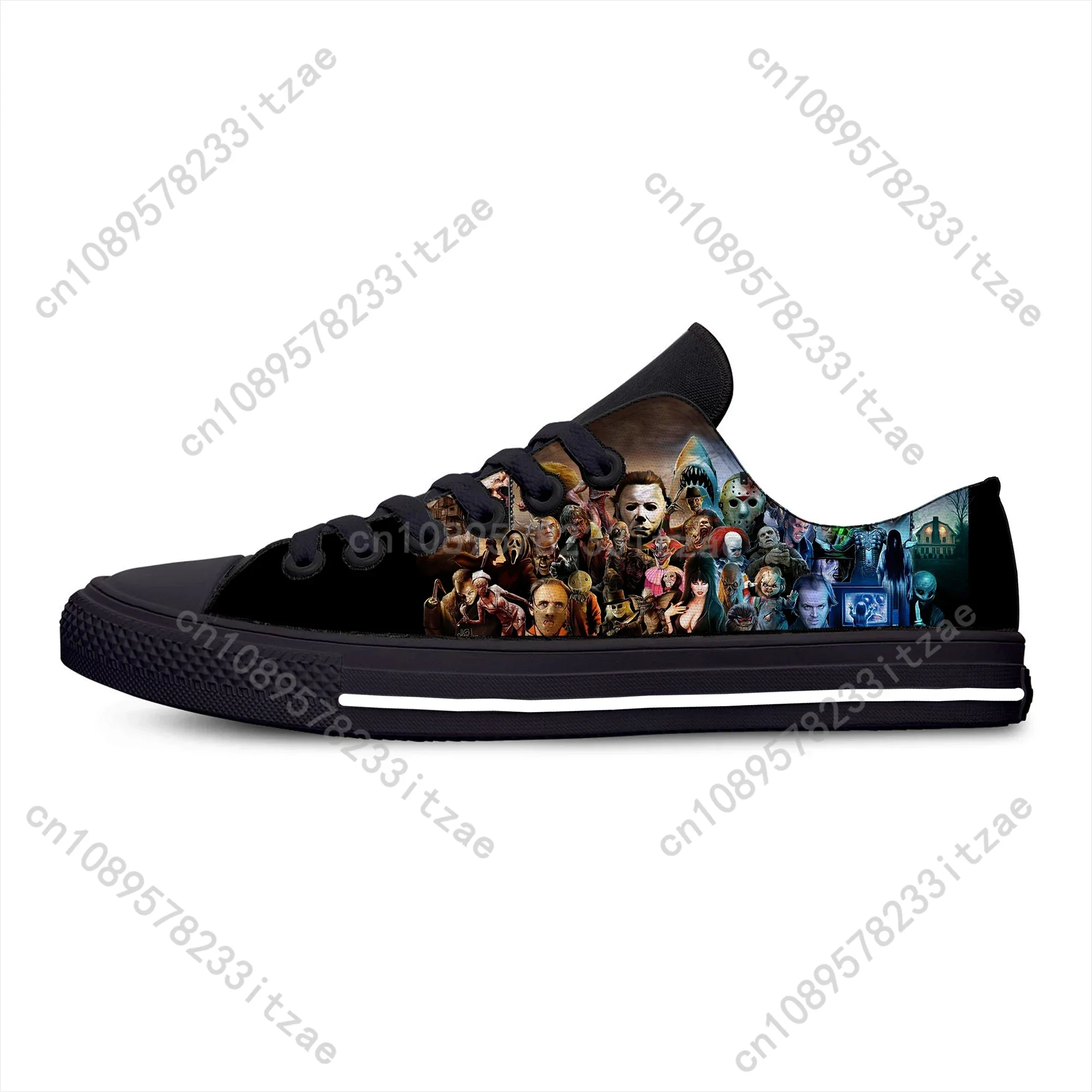 Michael Myers Horror Pinhead Chucky Jaws Scream Low Top Lightweight Casual Shoes Breathable Men Women Sneakers Hot Board Shoes