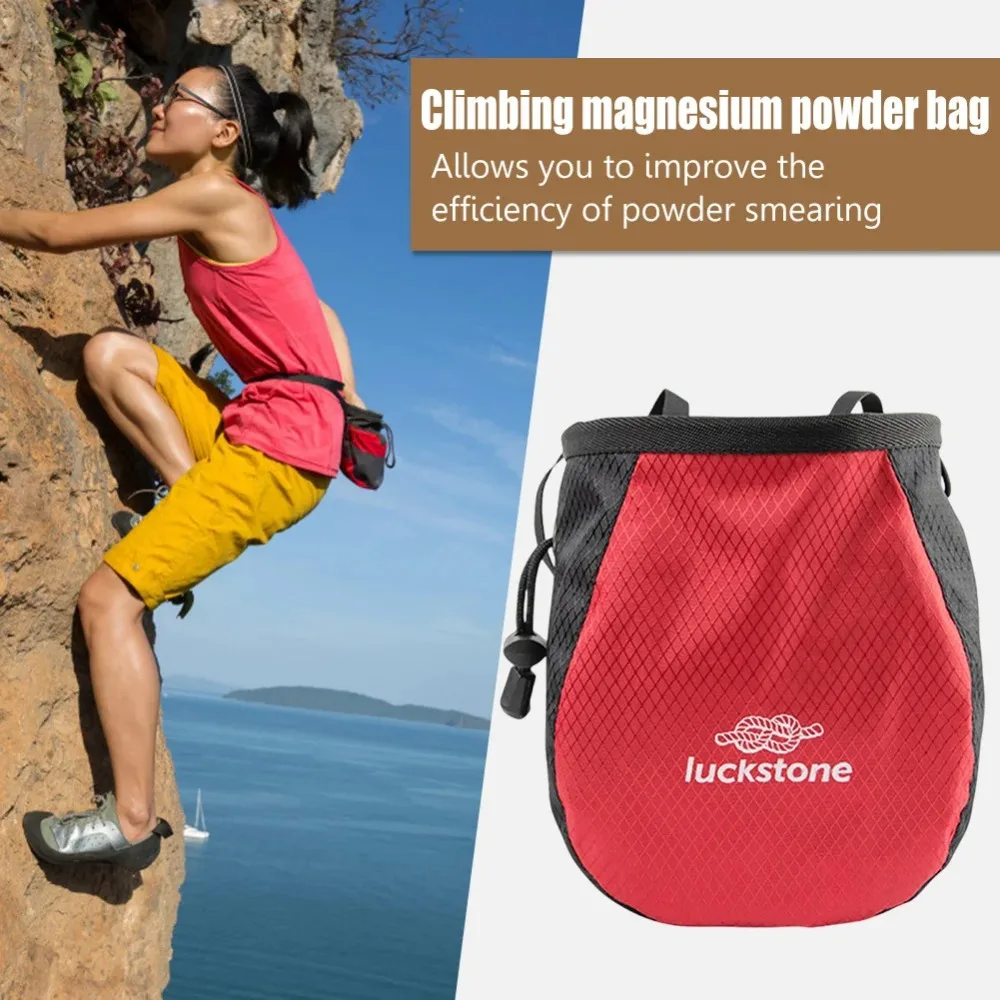 Magnesium Powder Bag Waterproof Polyester Chalk Bag Adjustable Storage Climbing Magnesium Powder Bag for Climbing Weightlifting