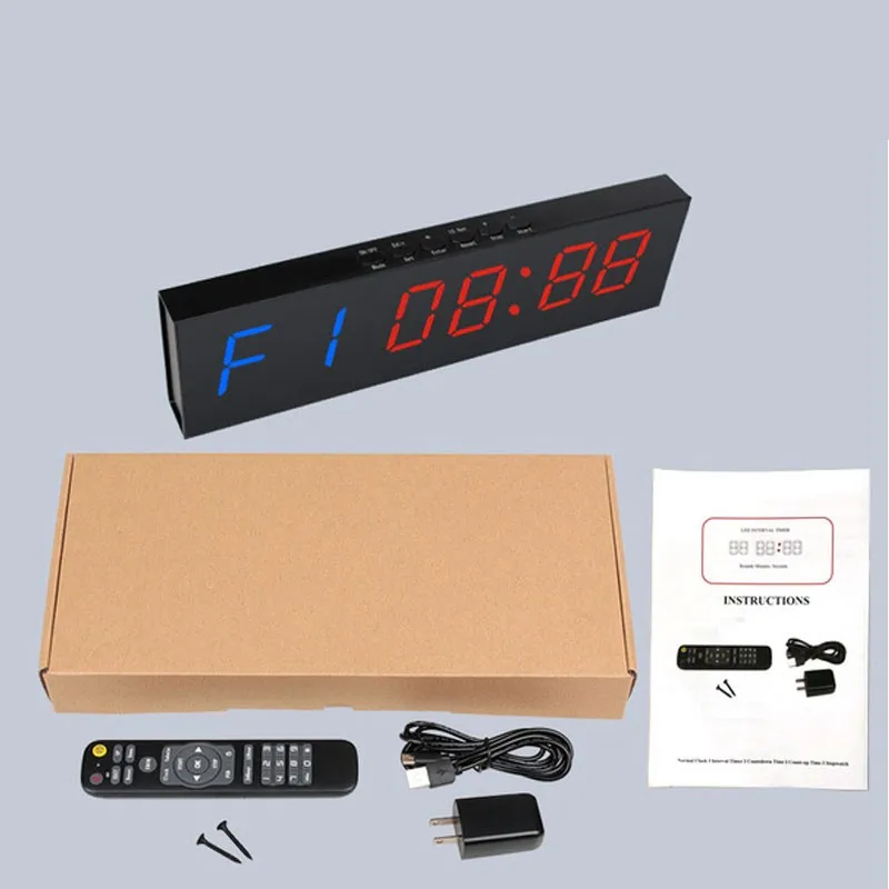 

1.8" 6-Digit LED Gym Timer Boxing Timer Supports Countdown Count-up for Games Training Exercises