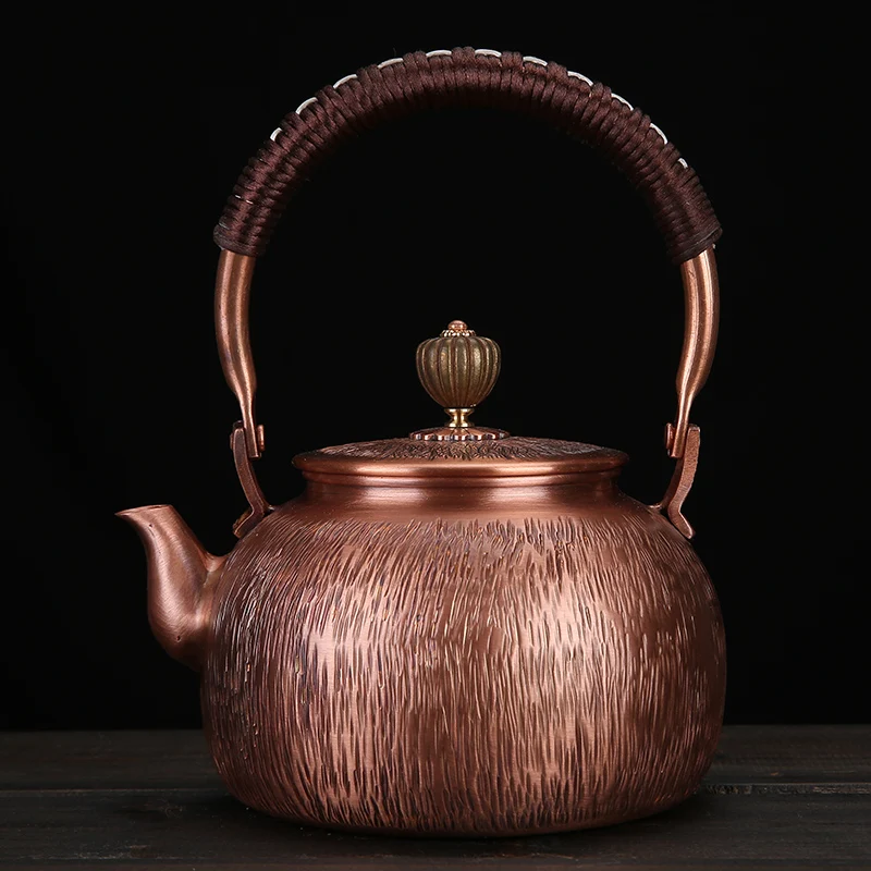 500ml, Handmade Purple Copper Tea Kettle, Boiling Water Teapots, Chinese Health Copper Tea Pots, Tea Ceremony Kung Fu Teaset