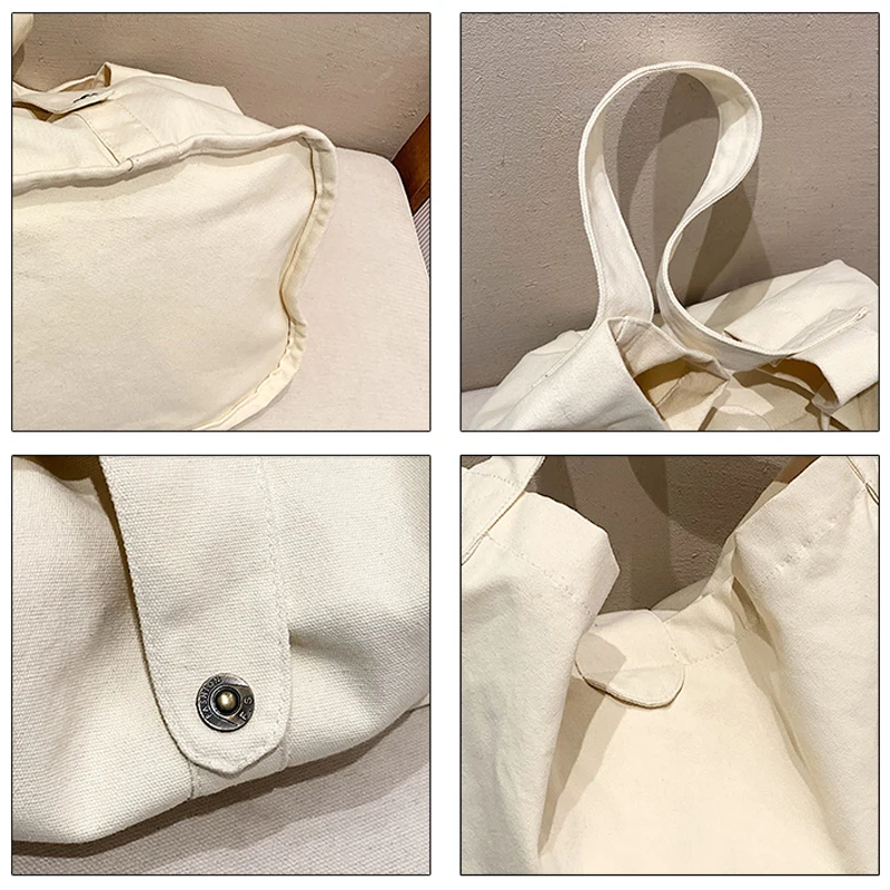 Canvas Bags For Women 2022 Solid Shoulder Bag Large Capacity Crossbody Bags Casual Shopping Eco Bag Korean Messenger Bag Y2K Sac