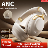 ANC Noise Reduction 100H Play Time Bluetooth Headphones 360° Surround Sound Wireless Headsets Sports Gamer Earphones With HD Mic