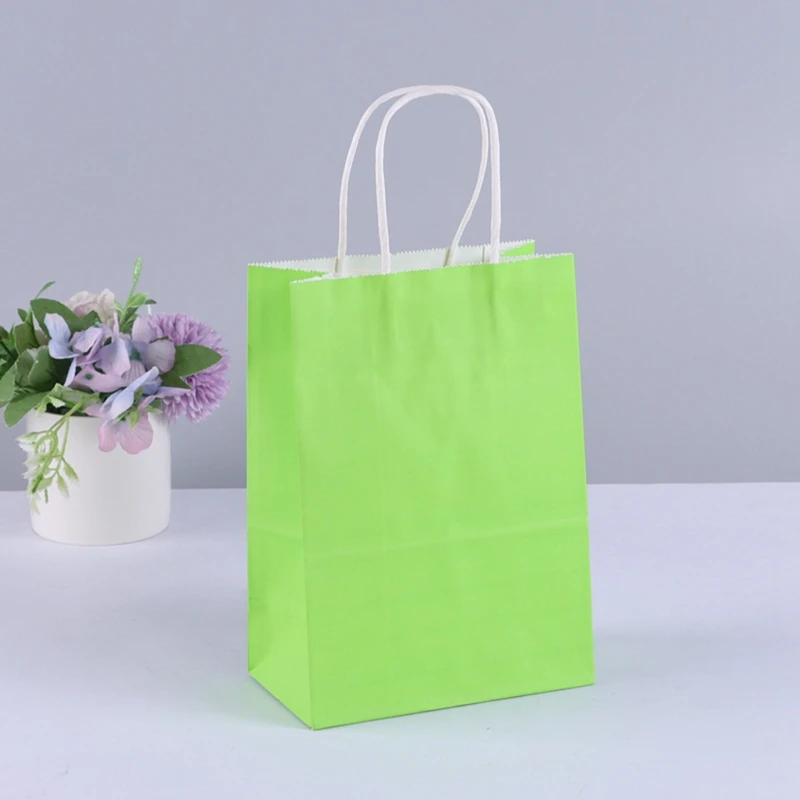 24PCS Paper Gift Bags With Handles 12 Assorted Rainbow Colors Party Bags Kraft Paper Bags For Wedding Brithday Parties Durable