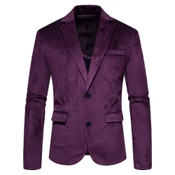 Y19165 Spring new style European and American V-neck velvet button jacket suit wedding dress men's business suit