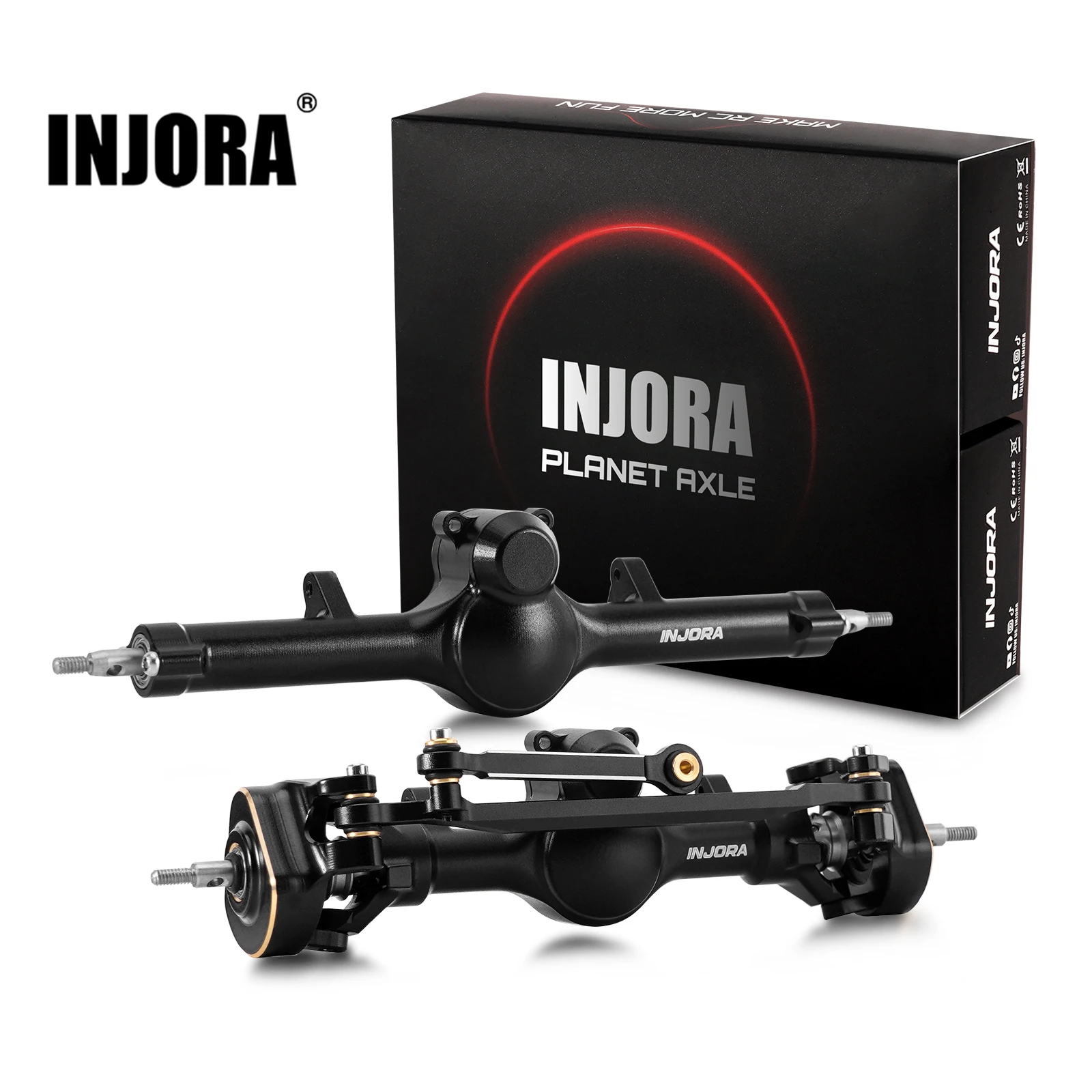 INJORA +4mm Planet Axles with Double Joint Shafts & Brass Steering Knuckles for 1/24 Axial SCX24