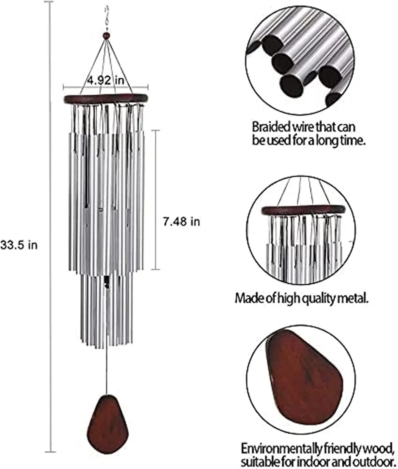 Wind Chimes, Soothing Melody and Solid Wood-Aluminum Chimes are or for Your own Patio, Porch, Garden and Backyard.