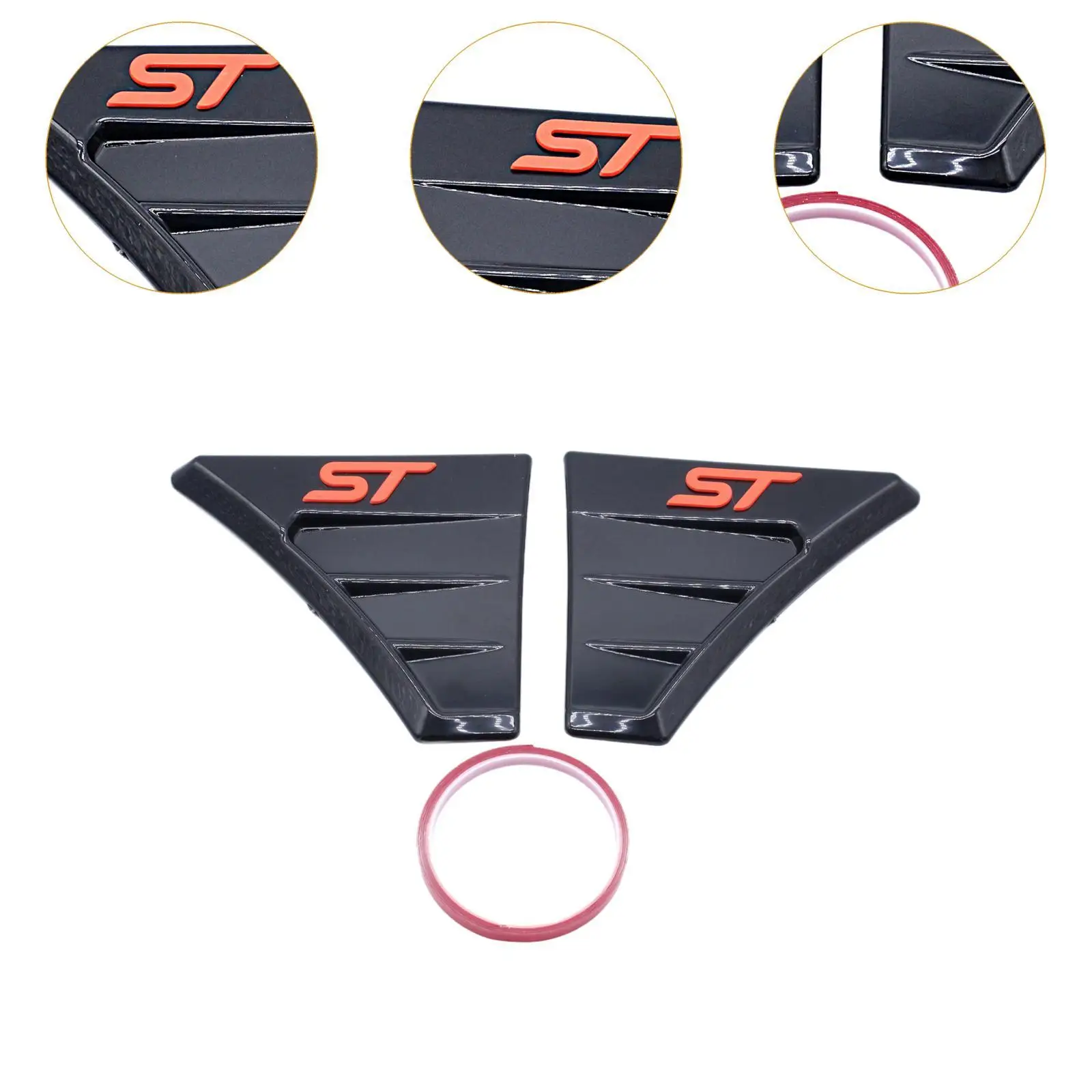 Stylish Side Air Wing Cover ABS Material Car Wing Vent for Focus RS MK2 Custom Upgrade