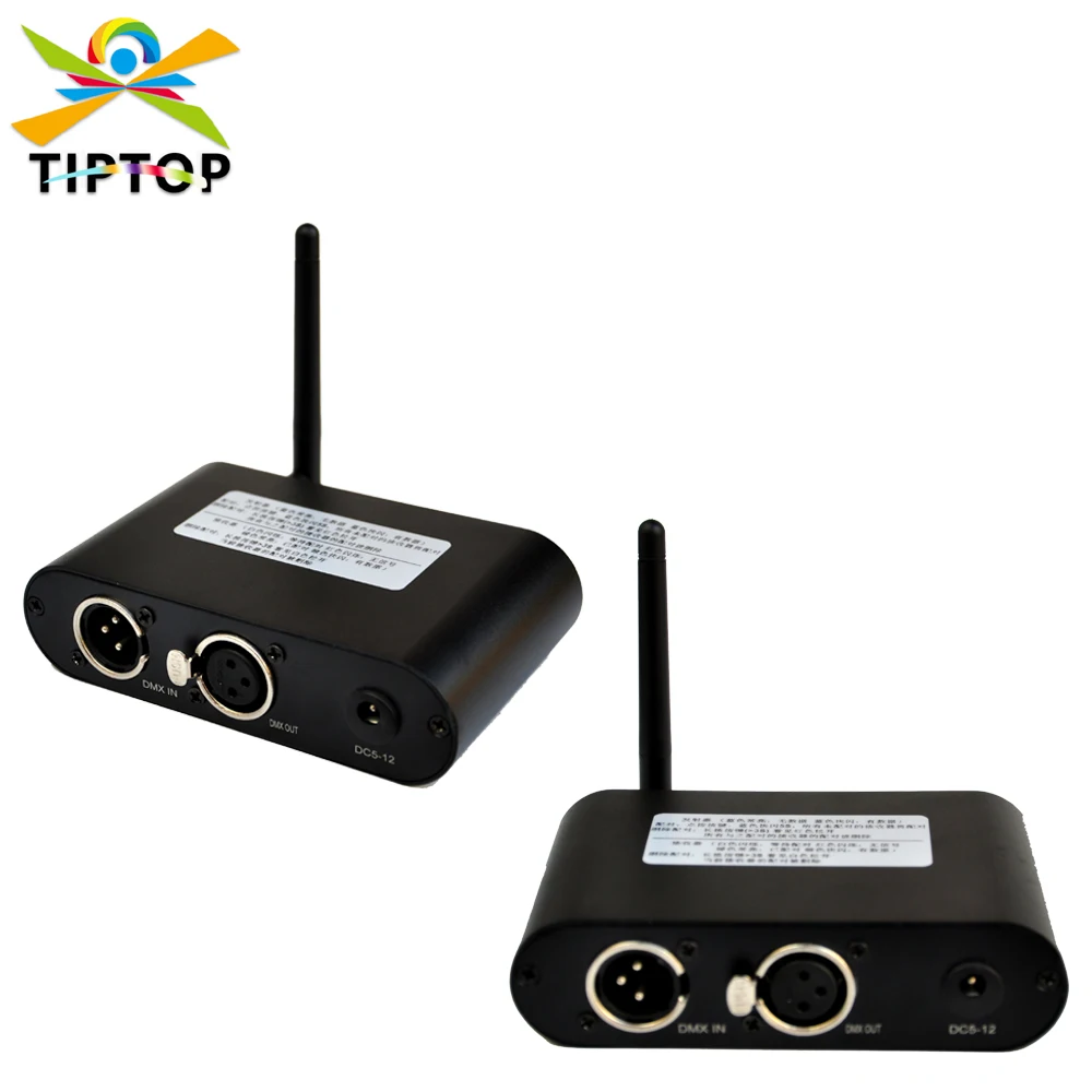 

TIPTOP TP-D24 2.4G Wireless Stage Light Controller Aluminum Box DMX512 Remote Lighting Controller Receiver Transmitter Box