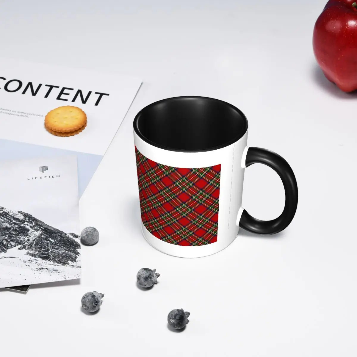 

Royal Stewart Tartan Cross Plaid Mug Funny Ceramic Coffee Cups Tea Mugs Milk Cup Drinkware Gift for Friends