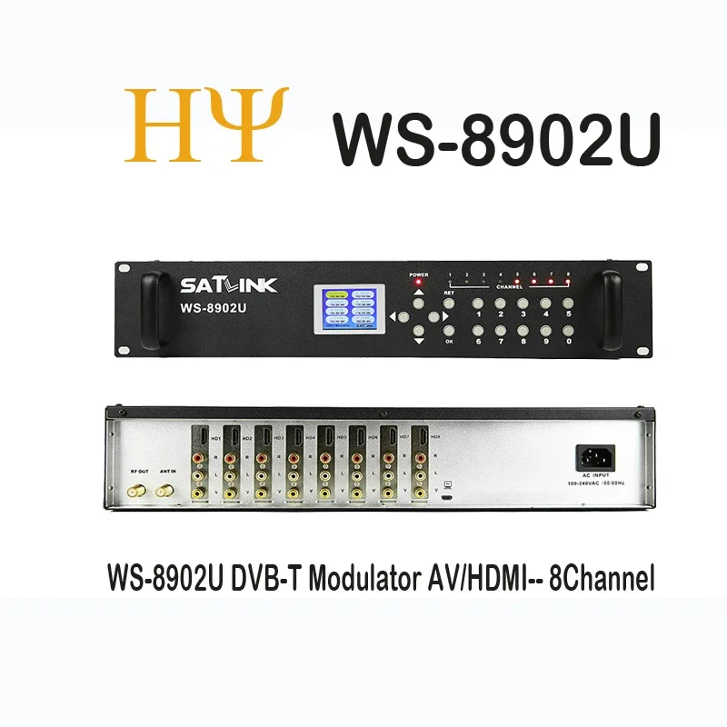 SATLINK WS-8902U Modulatore DVB-T AV/HD - SET 8 canali TOP BOX o RICEVITORE SATELLITARE 10 canali o 12 canali