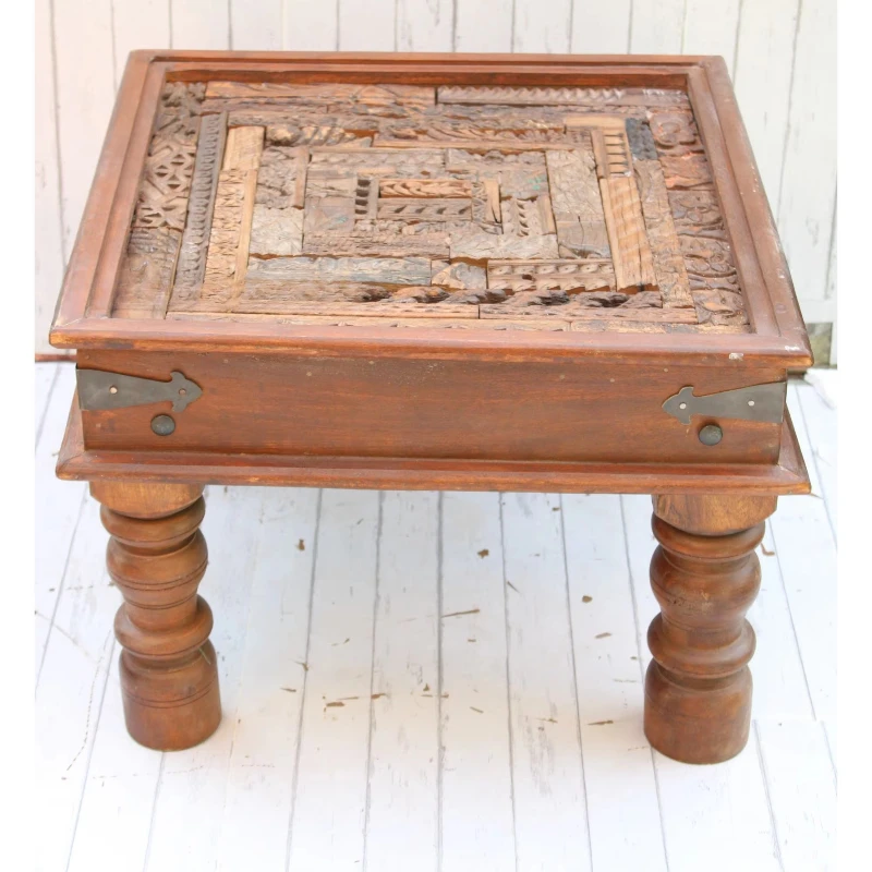 

Wooden coffee table art center piece portable unique home living furniture