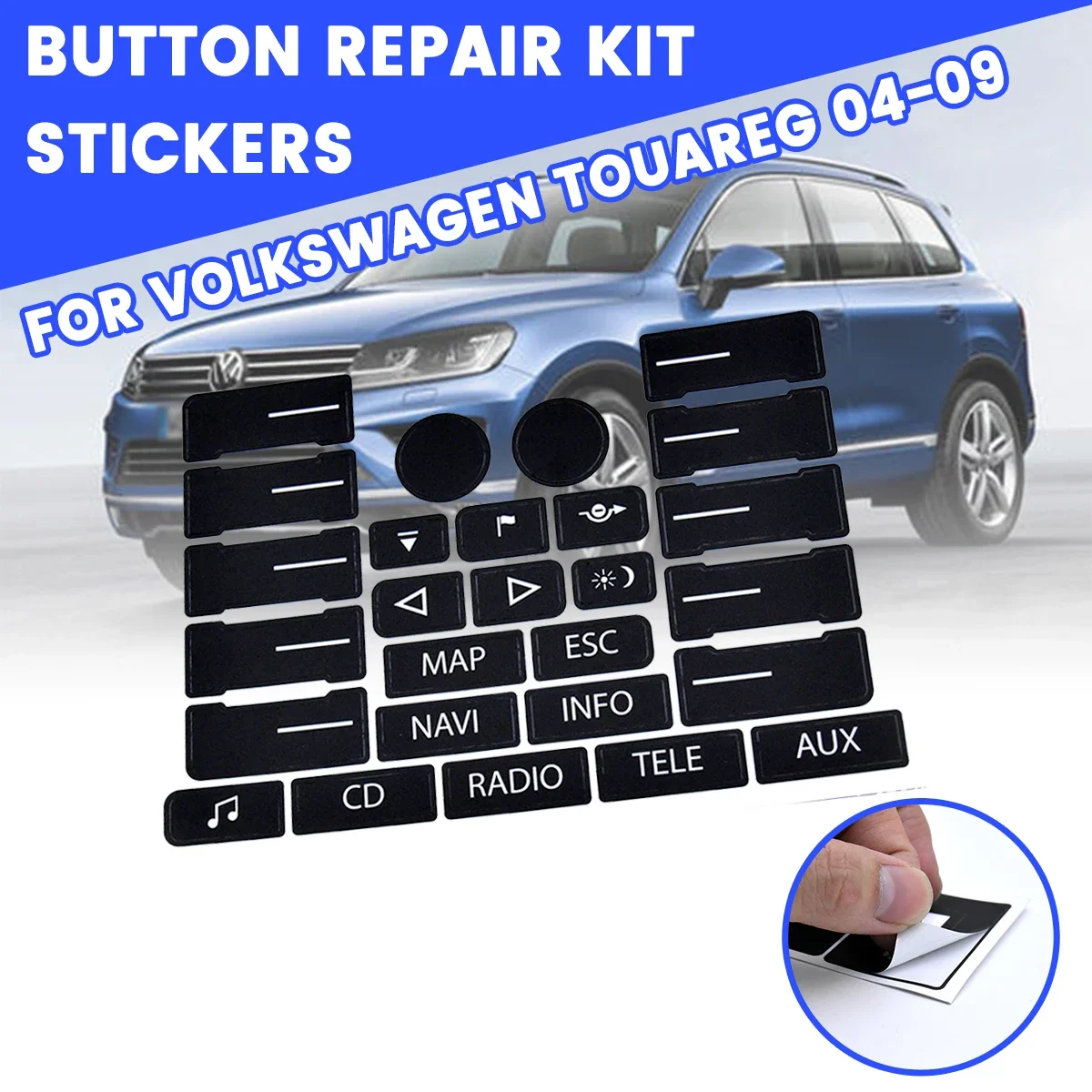 Car Navigation Stereo Radio Switch Button Repair Stickers Decals Accessories For VW For Volkswagen Touareg 2004-2009