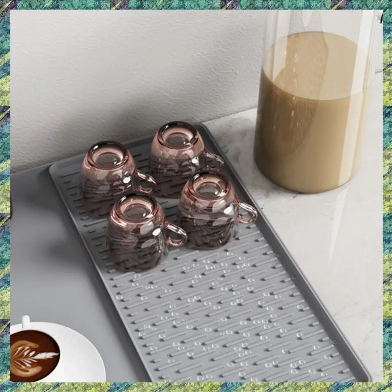 

Nana Coffee Maker Mat For Countertops 15.75X23.6In Coffee Bar Mat With Detachable Dish Drying Mat Raised Spill Proof Edges