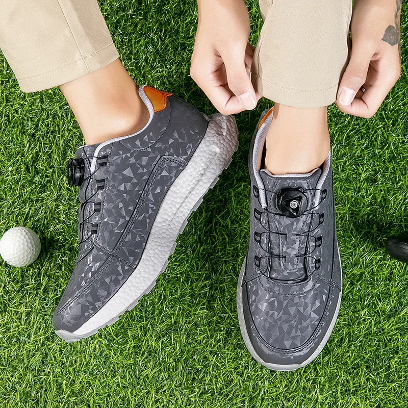 2024 gorąca sprzedaż profesjonalne buty golfowe męskie Outdoor antypoślizgowe szybkie sznurowanie kolce golfowe trampki oddychające wodoodporne