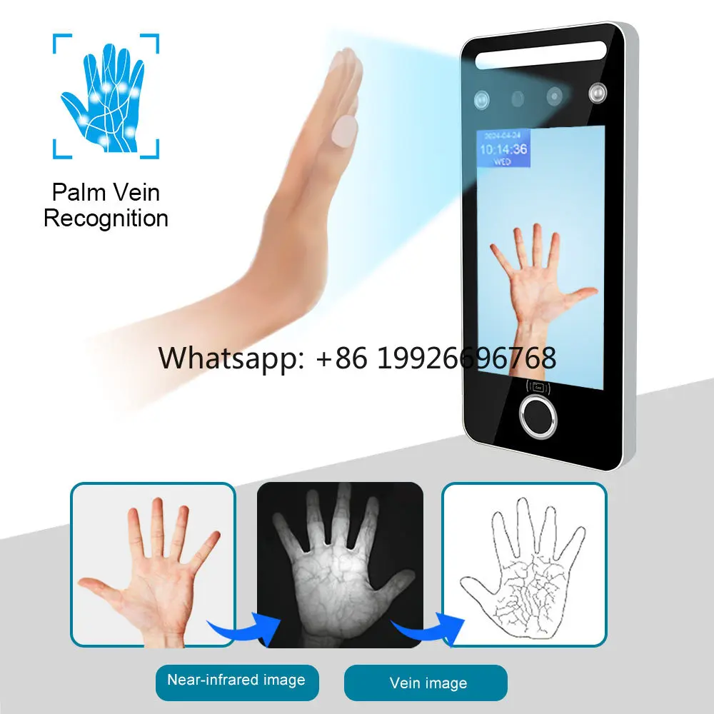 IK05 Biometric Access Control System Fingerprint Palm Vein Facial Recognition Terminal Night Vision Reset 5.0" Touchscreen SDK