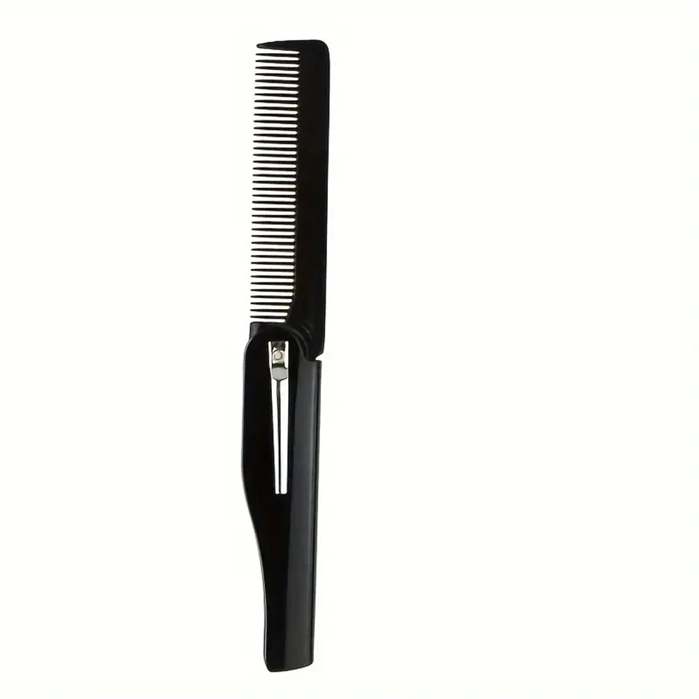1pcs Portable Folding Knife Type Horn Hair Combs Travel Commercial Plastic Small Comb For Men Special Knife Comb Hair Head Moust