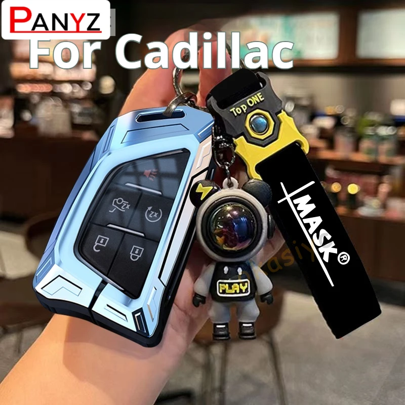 

Button Remote Zinc Alloy Silica Gel Car Key Case Keychain Accessories For Cadillac Escalade CTS ATS SRX STS XT5 XT6