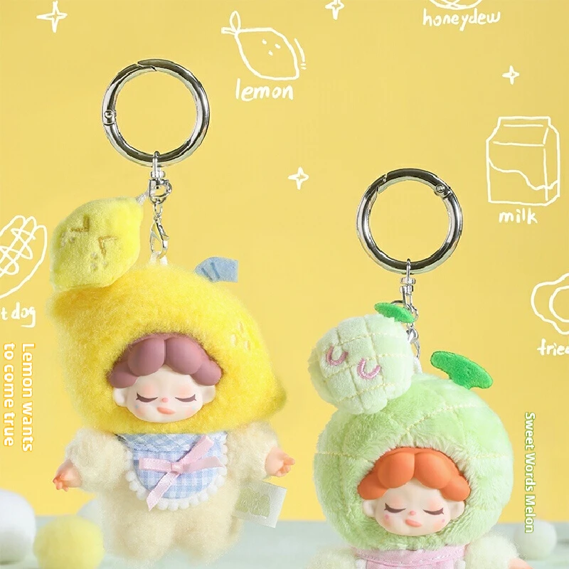 

Dodosugar Wendy Fruit Party Series Mini Vinyl Plush Doll Blind Box Trendy Toy Figurine, Handmade Plush Bag Hanging Decoration
