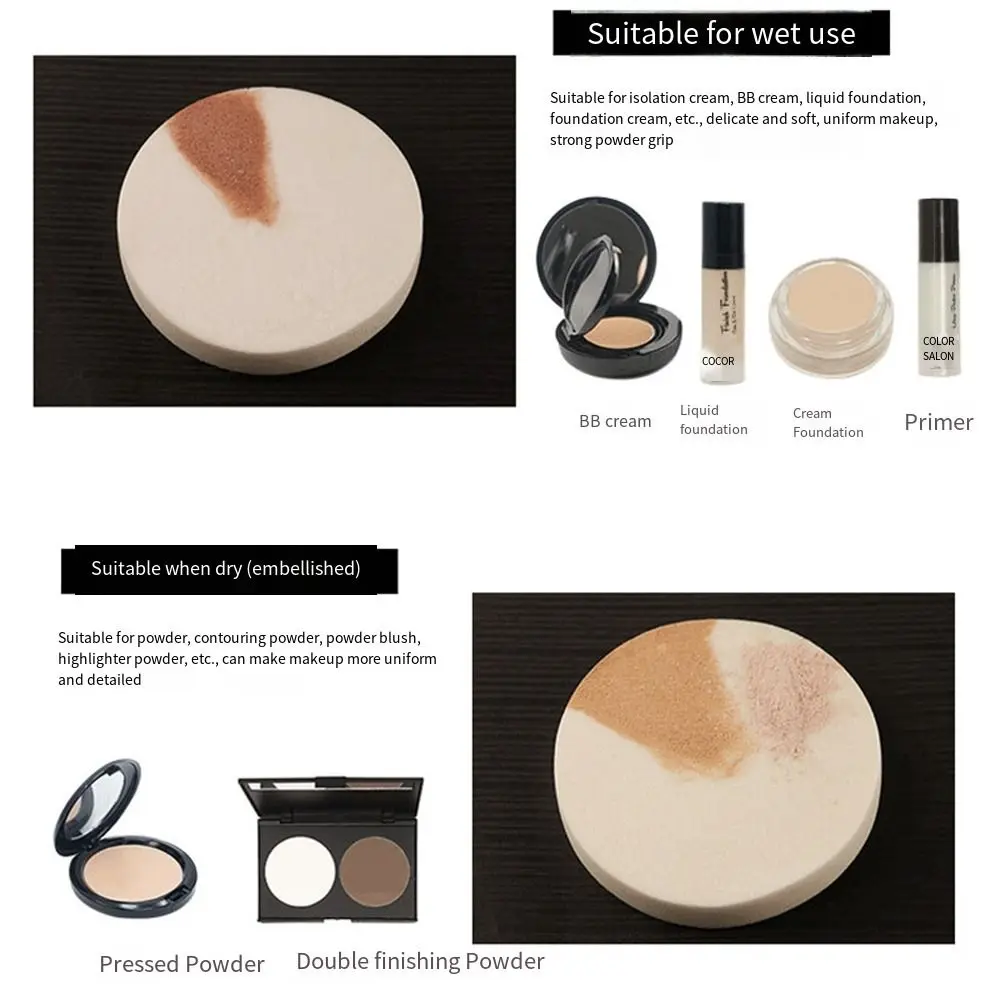 10 ชิ้นแบบพกพา Professional รอบ Foundation ฟองน้ํา Super Soft ขนาดใหญ่แป้งพัฟแห้งเปียก Dual - ใช้ 90x15 มิลลิเมตรผู้หญิง