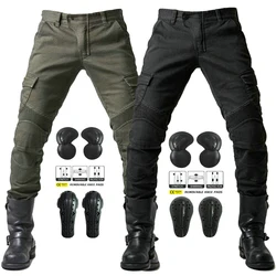 2026 New Motorcycle Black Men Jeans Upgrade Extension Protector Detachable Racing Road Rider Four Seasons Casual Fashion Pants
