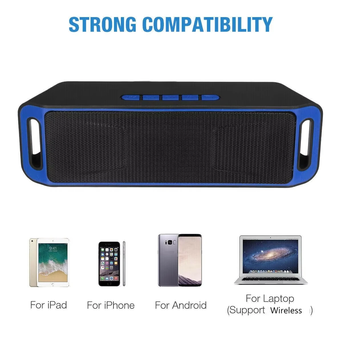Portable Wireless Bluetooth speaker -compatible MP3 Player USB TF Card FM Radio Stereo Bass Subwoofer Outdoor Speaker