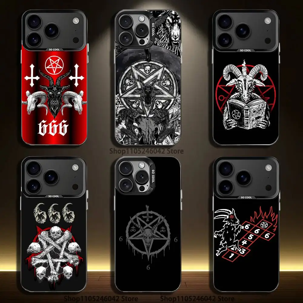 

Pentagram 666 Demonic Satanic For Black Candy Matte Cover iPhone 17,16,15,14,13,12,11,Mini,Pro,E,SE4,XS,MAX