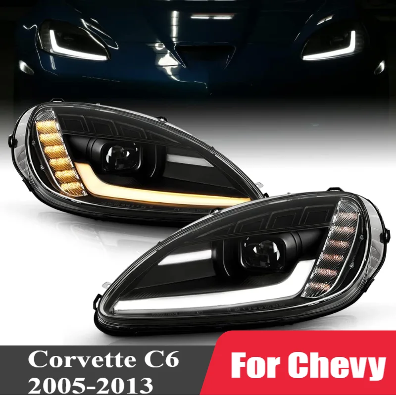

LED Headlight For Chevrolet Corvette C6 2005-2013 Non-AFS Car LED Head Lamp Assembly DRL Daytime Running Turn Signal Indicator