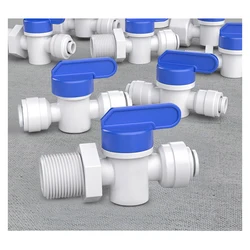 Masculino e Feminino Thread Ball Valve, RO Backwash Fitting Switch, Quick Connector, Filtro de água, Recerse Osmose Parts, 1/4 