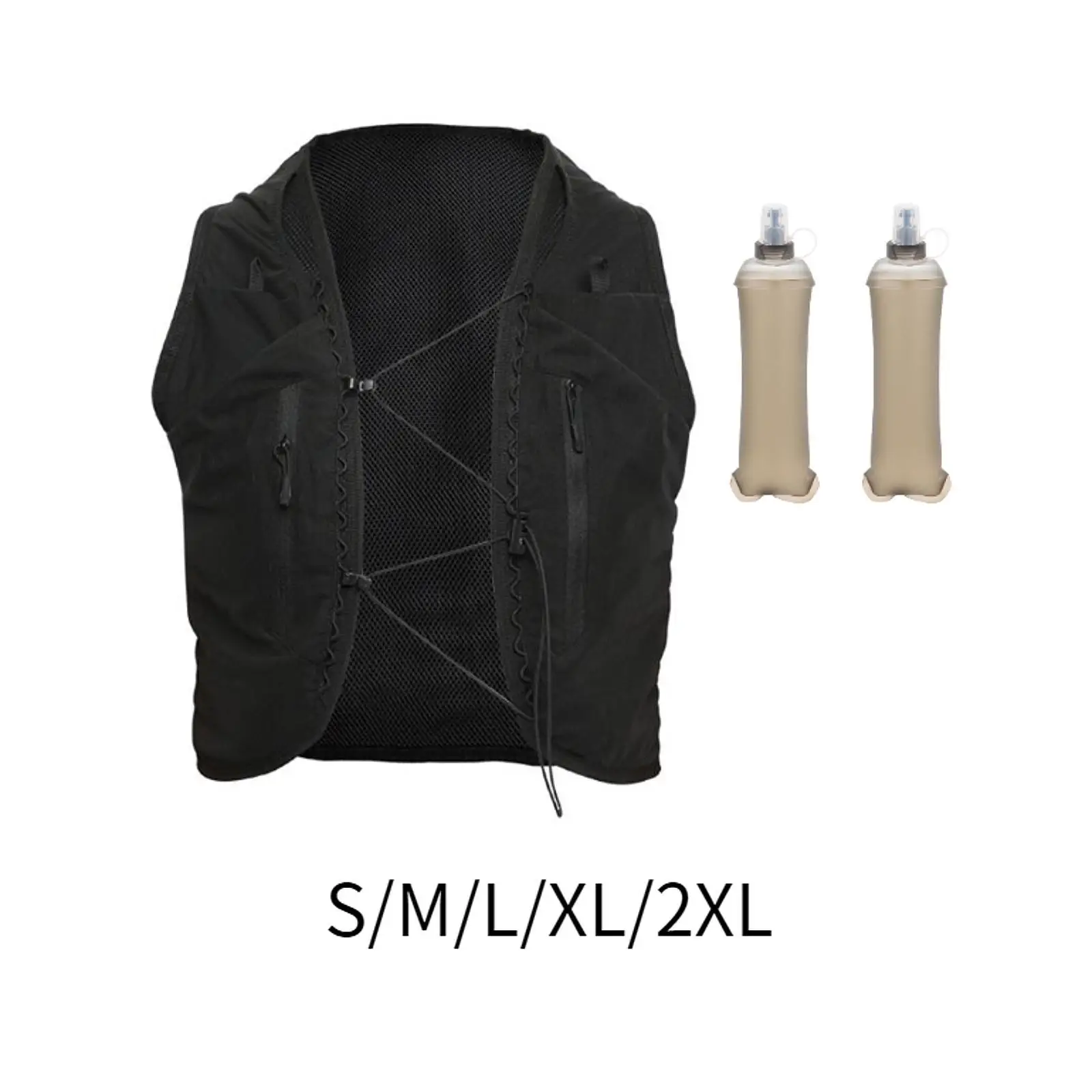 

Hydration Vest 2Pcs 250ml Water Bottles Sport Bag for Trail Cycling Climbing