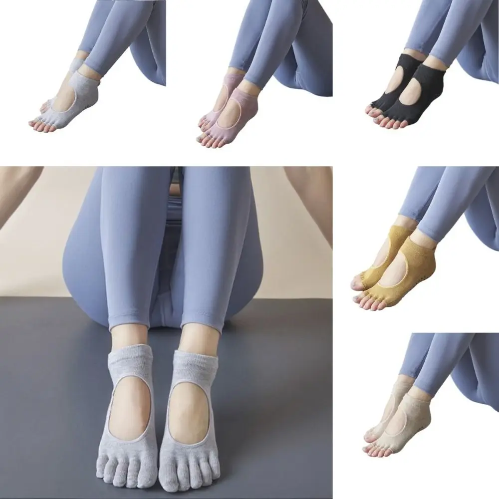 High Quality Anti-slip Yoga Pilates Socks Split Toe Cotton Sport Socks Comfort Solid Five-finger Socks Fitness Gym