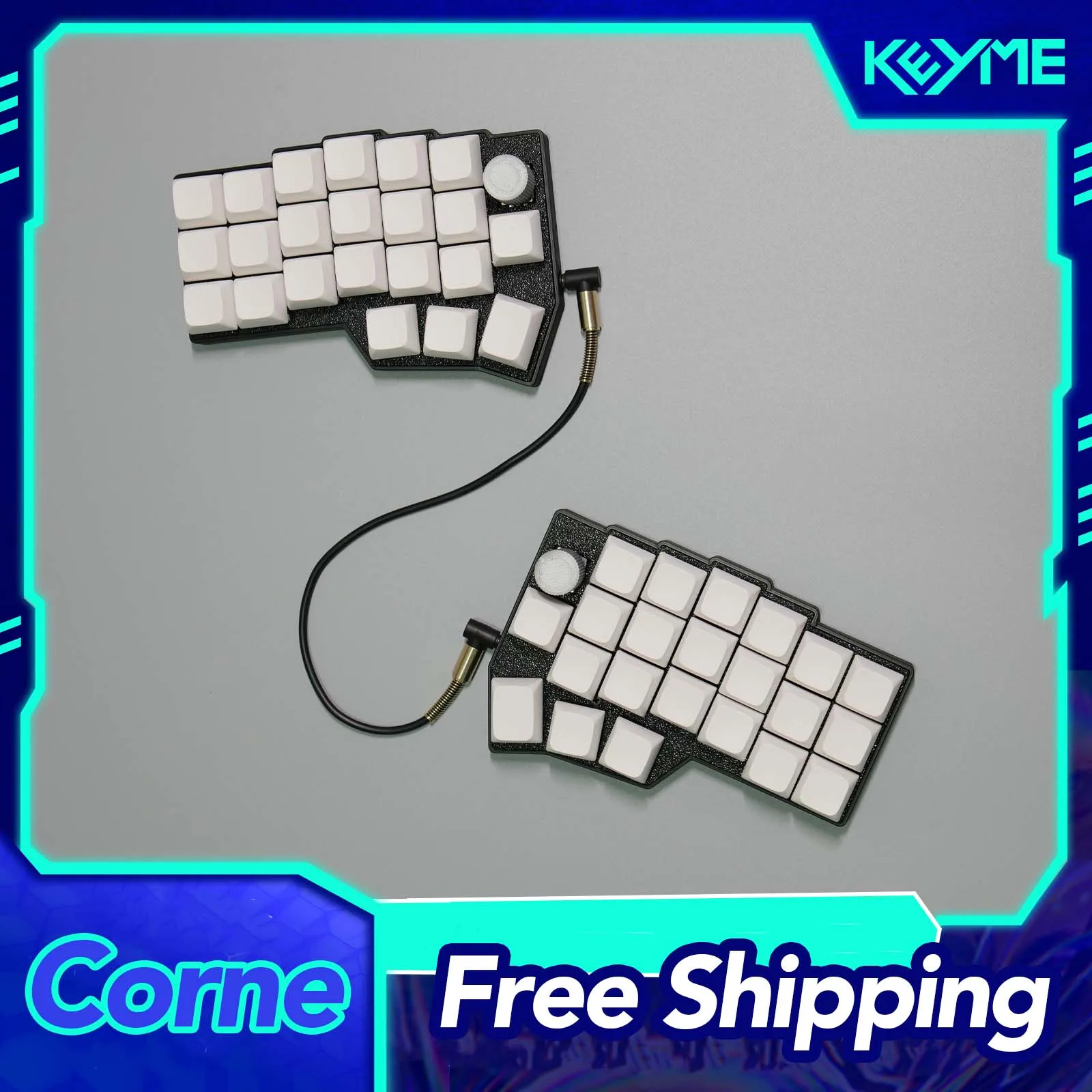 Corne Split Keyboard Kit RGB Customized 46Keys Ergonomics Corne Split Keyboards VIAL Hot Swap With Knob PC Gamer Accessory Gifts