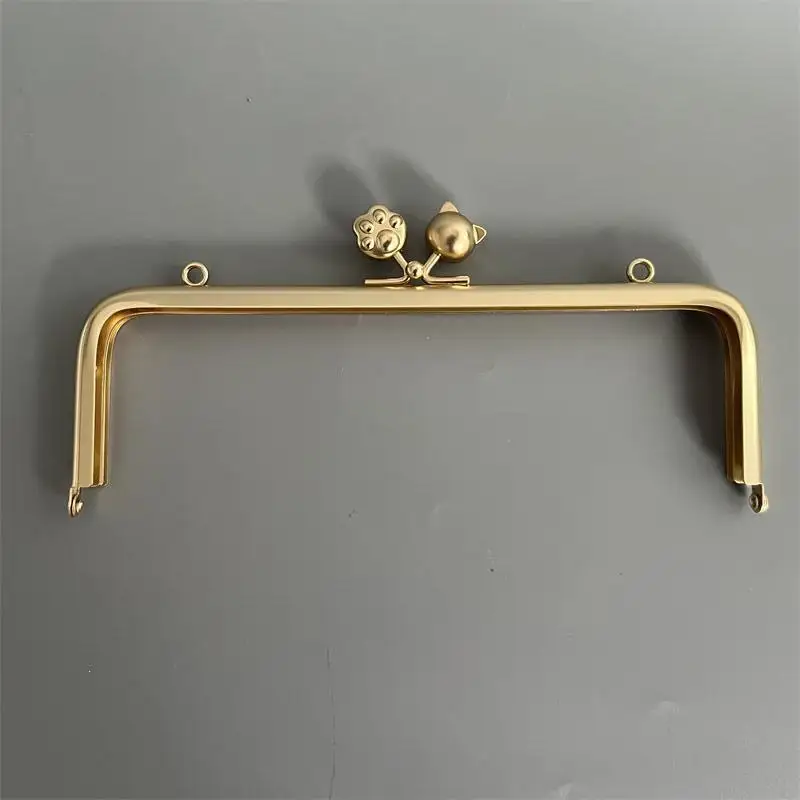 18cm Wallet Bag Frame with Clasp Kiss Lock Fixing Screw Purse Frame Hanger  DIY Bags Hardware Handmade Bag Accessories Gold