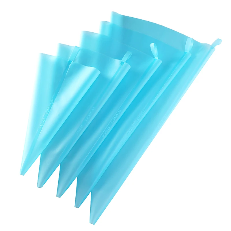 Blue Silicone TPU Piping Bag Reusable Icing Piping Cream Pastry Bags Cake Decorating Tool DIY Fondant Sugarcraft Hanging Bags