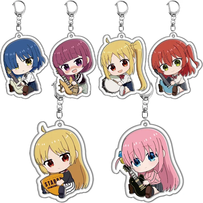 كاواي لطيف بوتشي الصخور! سلسلة مفاتيح مصنوعة من الأكريليك إكسسوارات أنيمي Gotoh Hitori Ijichi Nijika Yamada Ryo ظهره قلادة حلقة رئيسية #1