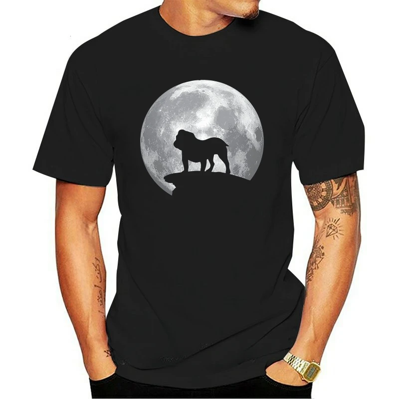 New Bull Terrier Miniature Eclipse Full Moon Halloween C Men T-shirt  oversized t shirt   streetwear