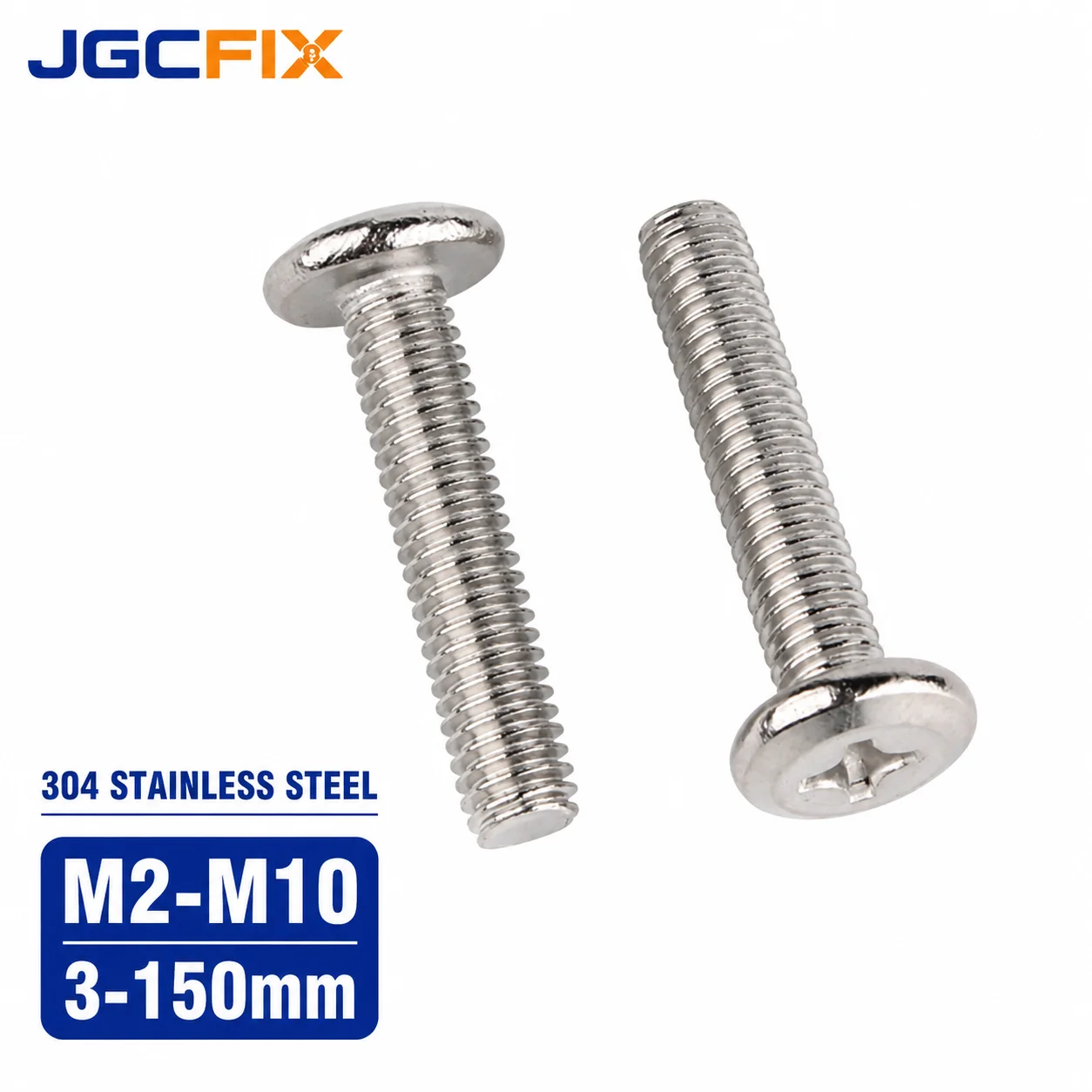 M2-M10 304 Stainless Steel Wide Truss Head Phillips Machine Screws Beveled Rim Furniture Cabinet Connector Bolts Fasteners