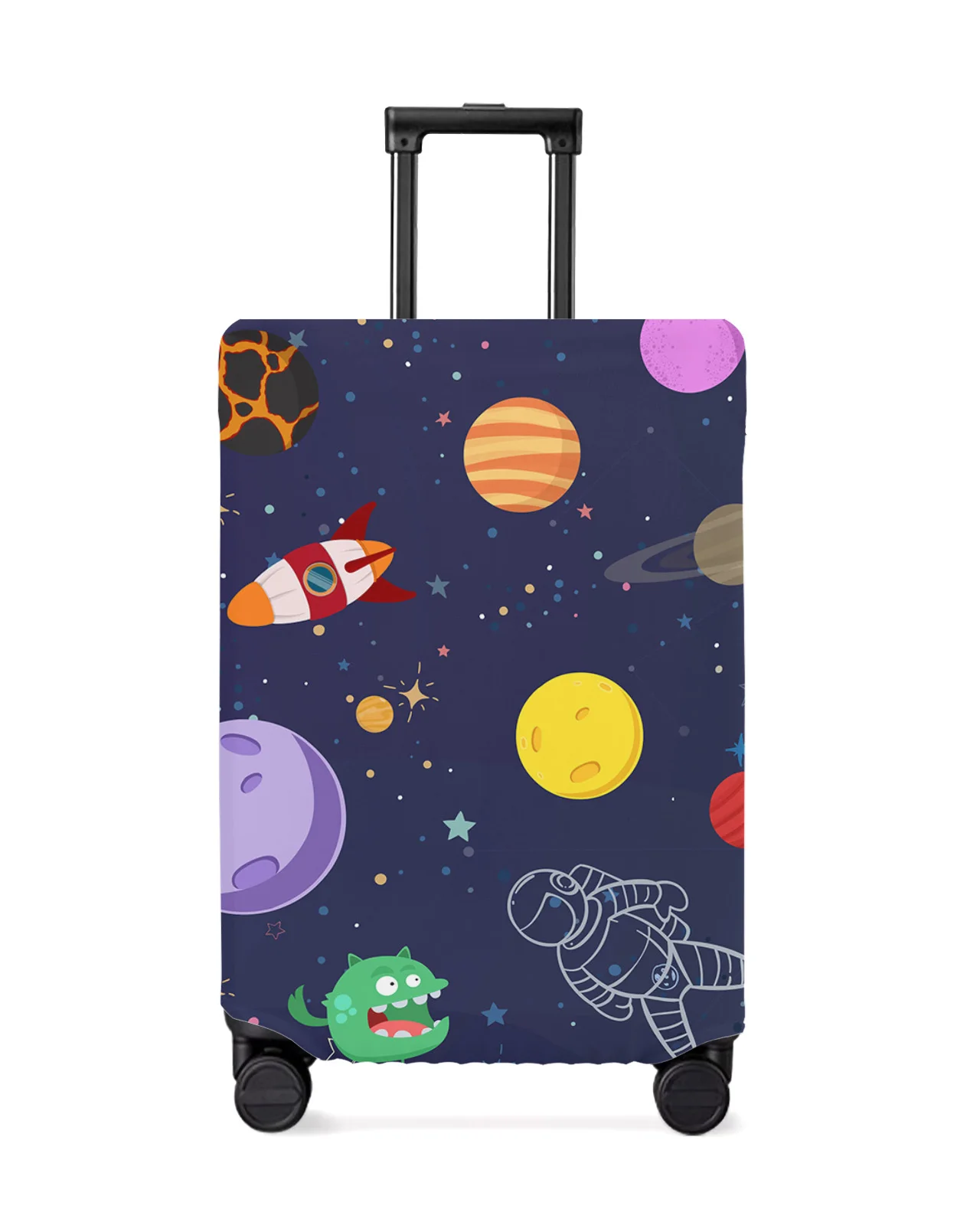 Cosmic Cartoon Planet Sun Astronaut Travel Luggage Cover Elastic Baggage Cover Suitcase Case Dust Cover Travel Accessories