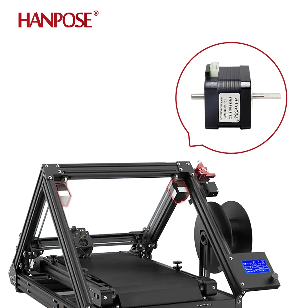 NEMA17 Dual Axis Stepper Motor 28N.cm 1.3A 2 Phase 4 Leads 17HS3401S-SZ 1.8 Degree CNC Engraving Machine 3D Printer Accessories