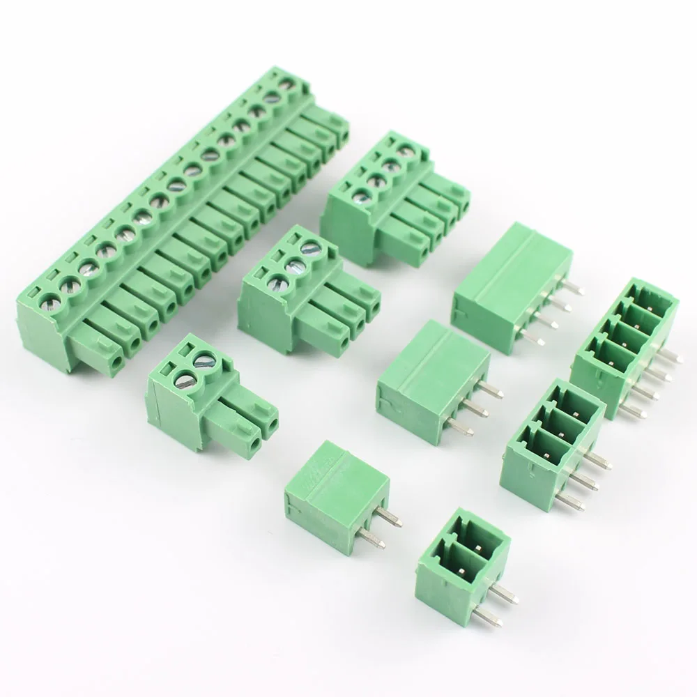 3.5mm 3.81mm Pitch PCB Screw Terminal Block Connector Right Angle PlUG-IN Plug Socket 2P 3P 4P 5P 6P 7P 8P 9P 10P 12P 14P 15P