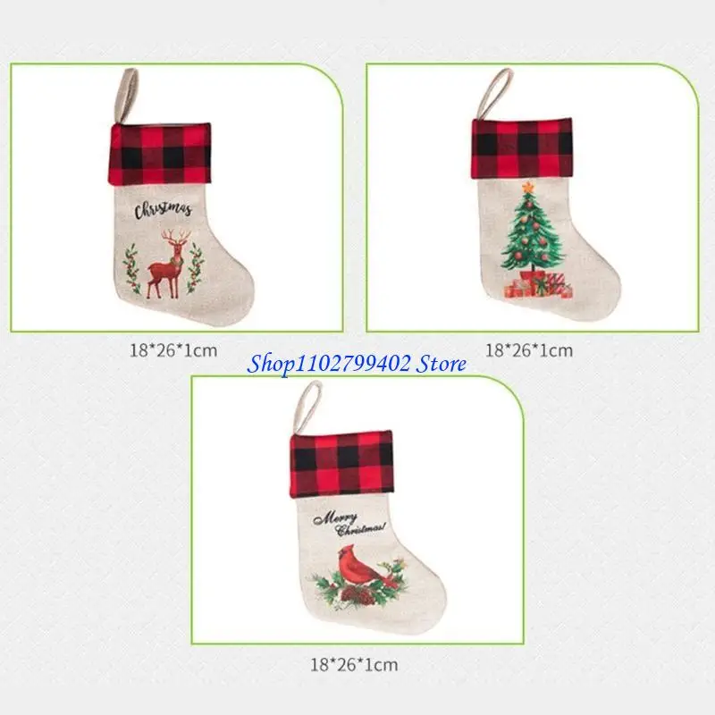 

547f 3pcs Рождественские чулки в пледы рождественские чулки