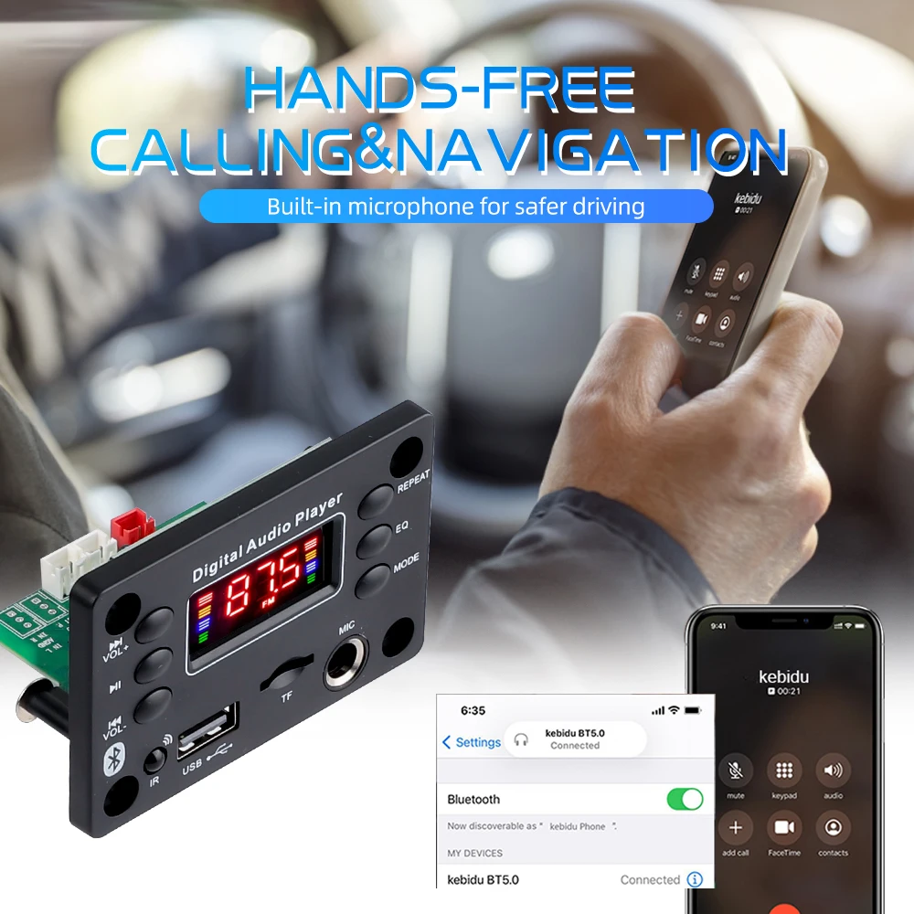 5-1PCS Bluetooth 5.0 MP3 WMA D - Audio Music Bluetooth ulasan dan harga