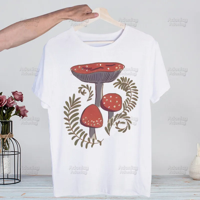 Mushroom Graphic Aesthetic Harajuku Men's tshirt Unisex Short Sleeve t shirt Casual Kawaii Ulzzang Grunge T-shirt Male Tops